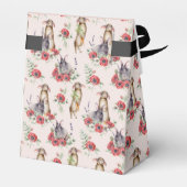 Trouwfeest Favor Doos Roze Konijn Oor Bloemen Bedankdoosjes (Achterkant)