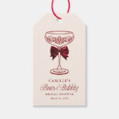 Trouwfeest favor tag met linten en bubbels cadeaulabel (Voorkant)