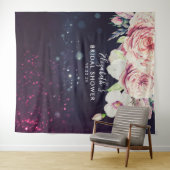 Trouwfeest Foto Achtergrond Bloemen Paarse Lichten Wandkleed (In Situ (horizontaal))