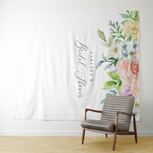 Trouwfeest Fotohokje Achtergrond met Bloeiende Per Wandkleed (In Situ (horizontaal))