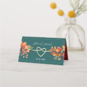 Trouwfeest in Teal Boho Herfststijl (Achterkant)