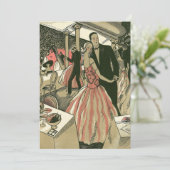 Trouwfeest in vintage Art Deco-stijl, eerste dans  Save The Date (Staand voorkant)