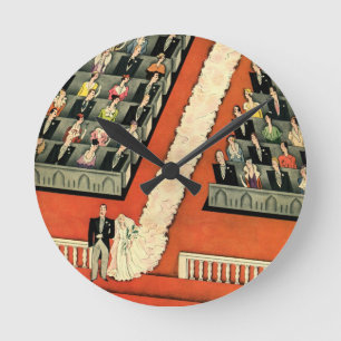 Trouwfeest in vintage stijl, Art Deco bruid en bru Ronde Klok
