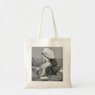 Trouwfeest in vintage stijl, pasgetrouwden bij het tote bag