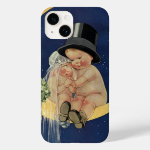Trouwfeest in vintage stijl, Schattig bruidspaar o Case-Mate iPhone 14 Hoesje