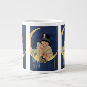 Trouwfeest in vintage stijl, Schattig bruidspaar o Jumbo Beker