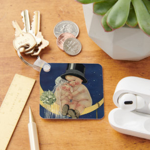 Trouwfeest in vintage stijl, Schattig bruidspaar o Sleutelhanger