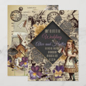 Trouwfeest in Wonderland uitnodiging (Voorkant / Achterkant)