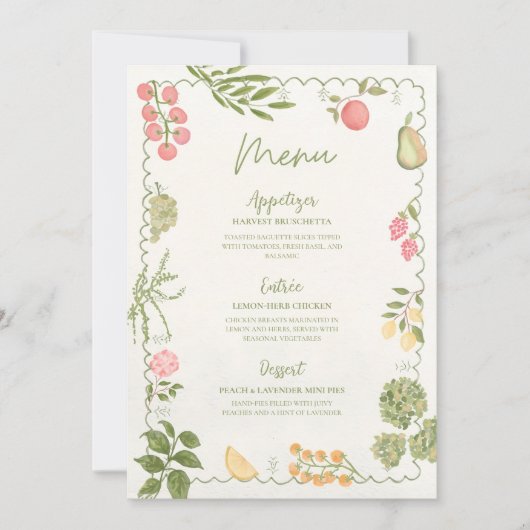 Trouwfeest Menu Sjabloon Rechtstreeks van de Markt Kaart (Voorkant)