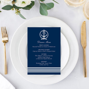 Trouwfeest met anker en marine-thema menu