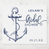 Trouwfeest met anker in het wit sparkling wijnetiket (Enkel label)