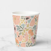 Trouwfeest met bloemmotief op maat papieren bekers (Rechts)