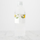 Trouwfeest met citroen en zomerfruit waterfles etiket (Achterkant)