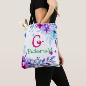 Trouwfeest met geborduurde bloemen draagtas (Dichtbij)