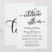 "Trouwfeest met ons" Typografie Trouwreceptie 2 Kaart (Voorkant / Achterkant)