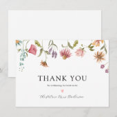 Trouwfeest met wilde bloem bedankt (Voorkant / Achterkant)
