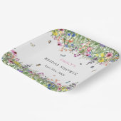 Trouwfeest met wilde bloemen en vlinders papieren bordje (Gebogen)