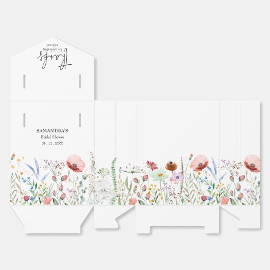 Trouwfeest met wilde bloemen grote tent bedankdoosjes (Ongevouwen)