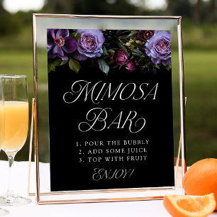 Trouwfeest Mimosa Bar Uithangbord met donkere goti Poster