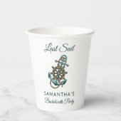 Trouwfeest Naam Anker Laatste Zeil Papieren Bekers (Voorkant)
