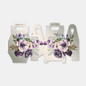 Trouwfeest Paarse Roze Bloemen Gouden Elegant Bedankdoosjes (Uitgevouwen)