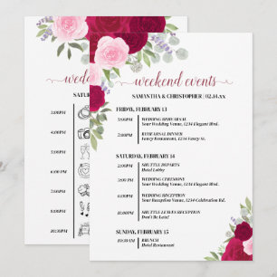 Trouwfeest & Tijdlijn voor Magenta & Roze Rozen Programma