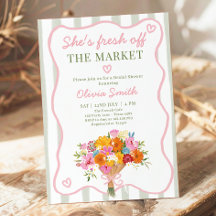 Trouwfeest uit de Markt Roze Groene Bruidsuitnodig