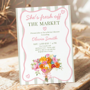 Trouwfeest uit de Markt Roze Groene Bruidsuitnodig Kaart