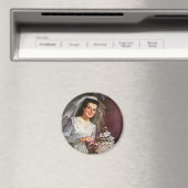 Trouwfeest uit het verleden, bruid snijdt de trouw magneet (Insitu (Vaatwasser))