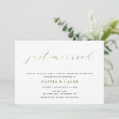 Trouwfeest uitnodiging 'Just Married' (Staand voorkant)