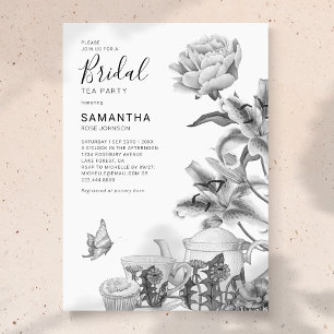 Trouwfeest Uitnodiging Vintage Bloemige Theepartij