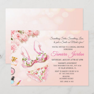 Trouwfeest uitnodiging voor bloemige lingerie