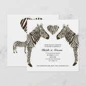 Trouwfeest Uitnodiging Zebra Liefde (Voorkant / Achterkant)