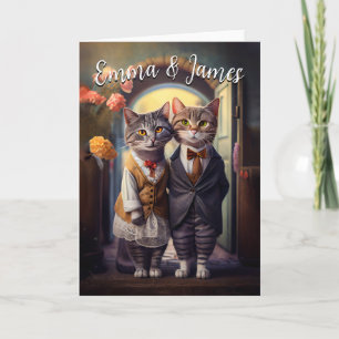 Trouwfeest van een knap kattenkoppel - Aanpasbaar
