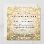 Trouwfeest Verlichting Gouden Glitter Lichtjes voo Kaart (Voorkant)