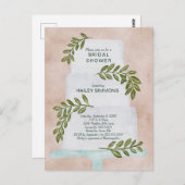 Trouwfeest Waterverf Bruidstaart Uitnodiging (Voorkant / Achterkant)