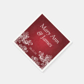 Trouwfeest  wervelingen 2 rood servetten (Hoek)