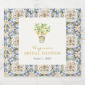 Trouwfeest Wijnlabel met Citroen Sparkling Wijnetiket (Enkel label)