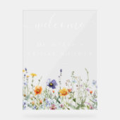 Trouwfeest Wilde Bloemen Acryl Bord (Voorkant)