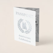 Trouwfeest Zilveren Paspoort Folie Kaarten (Voorkant)