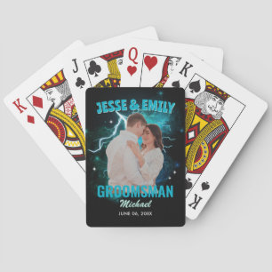 Trouwfeestcadeau op maat met foto Retro Bootleg Y2 Pokerkaarten