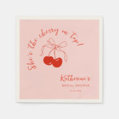 Trouwfeestservetjes met kers erop servet (Voorkant)