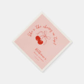 Trouwfeestservetjes met kers erop servet (Hoek)