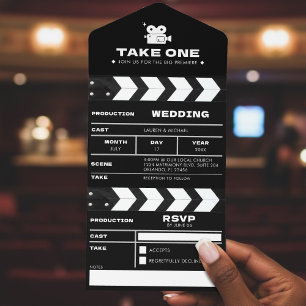 Trouwfilm Klapbord Huwelijk All In One Uitnodiging