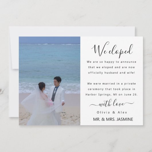 Trouwfoto  aankondiging (Achterkant)