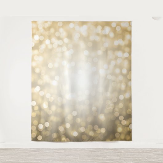 Trouwfoto-achtergrond met gouden bokehlichten wandkleed (Voorkant)