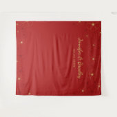 Trouwfoto-achtergrond met rode gouden kersenbloese wandkleed (Voorkant (horizontaal))