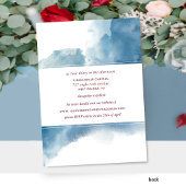 Trouwfoto Blauw Paars Burgundy Aquarel Kaart