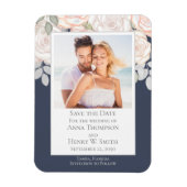 Trouwfoto Bloemen "Save the Date" Magneet (Verticaal)