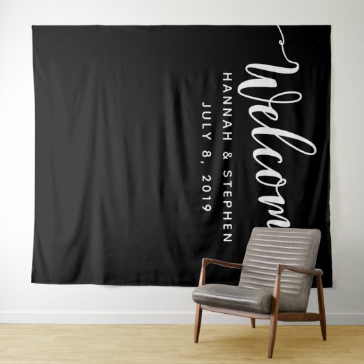 Trouwfoto booth achtergrondbanner wandkleed (In Situ (horizontaal))